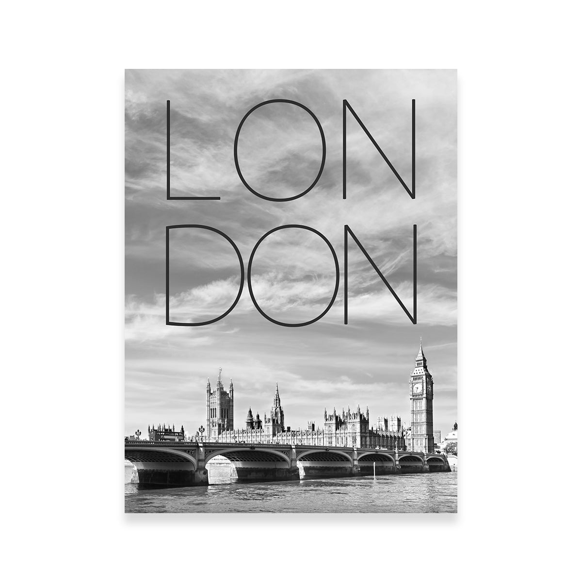 Exquisite London Westminster Bridge Text and Skyline Wall Art by Melanie Viola