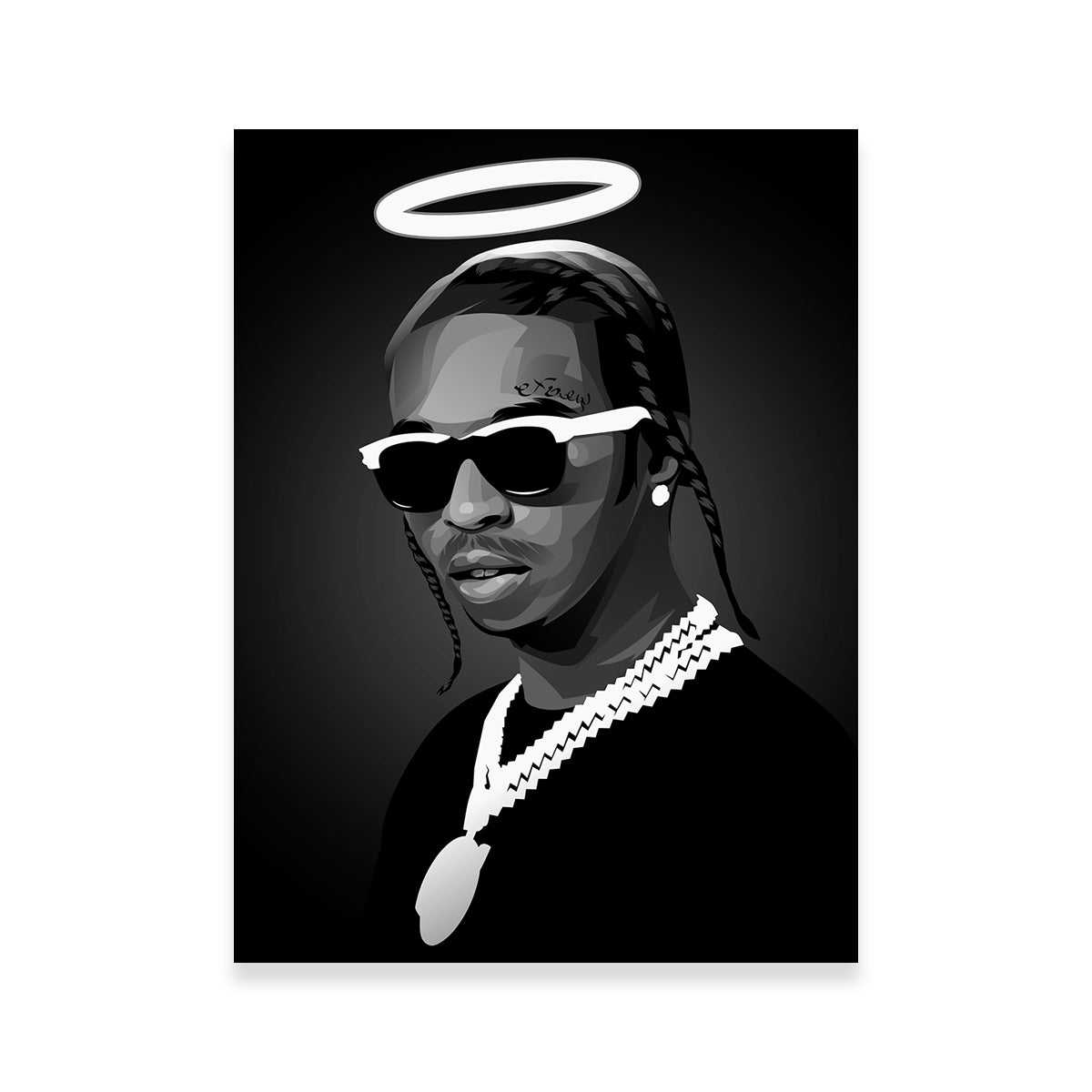 Stunning Grayscale Rip Popsmoke Wall Art for Your Home Decor