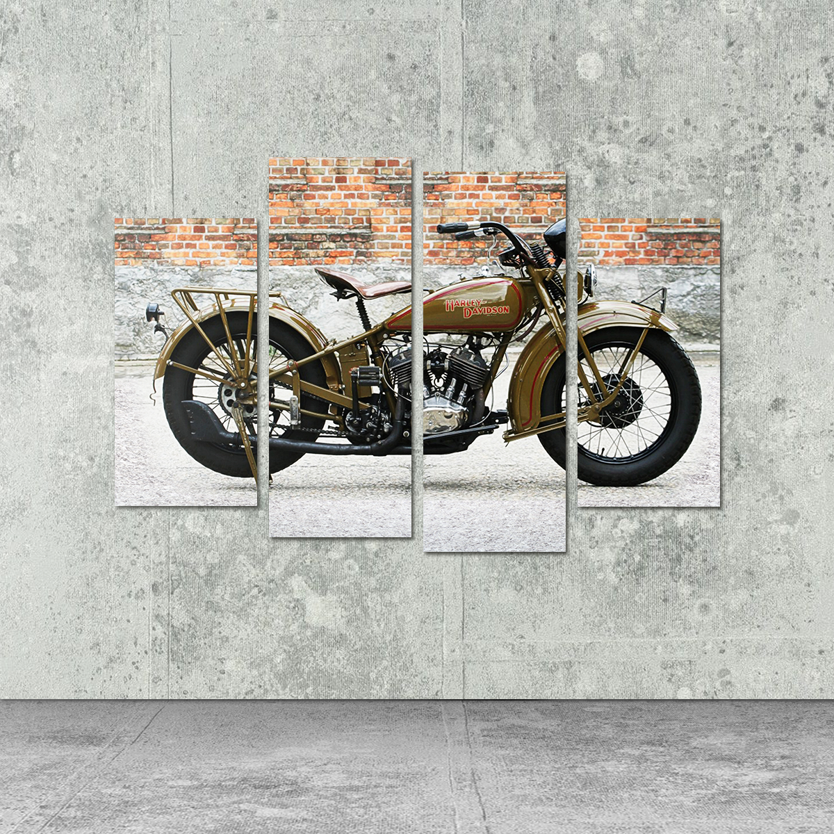 Authentic 1930's Harley Davidson Vintage Wall Art for Motorcycle Enthusiasts