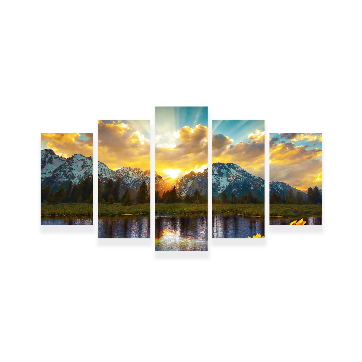 Stunning Grand Tetons Sunset Wall Art for Home Decor