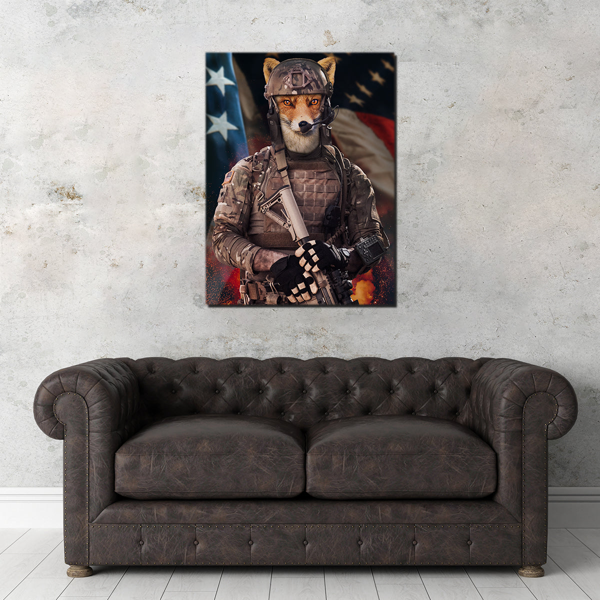 Stunning Fox Soldier Wall Art by INDOARC