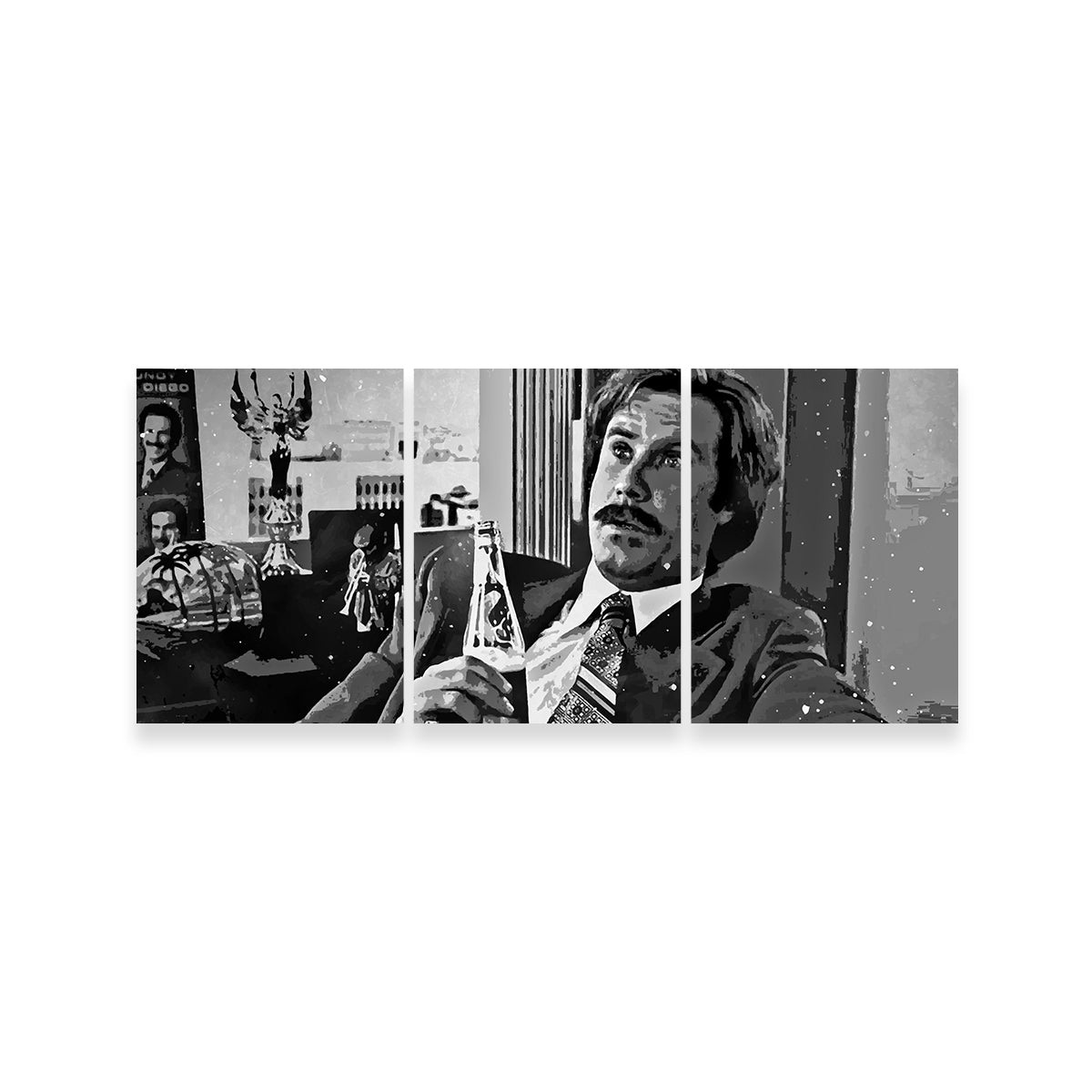 Ron Burgundy Stylish Grayscale Wall Art for Stunning Decor
