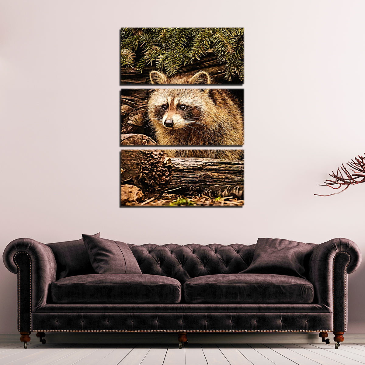 Exquisite Raccoon Wall Art by Denise Dundon