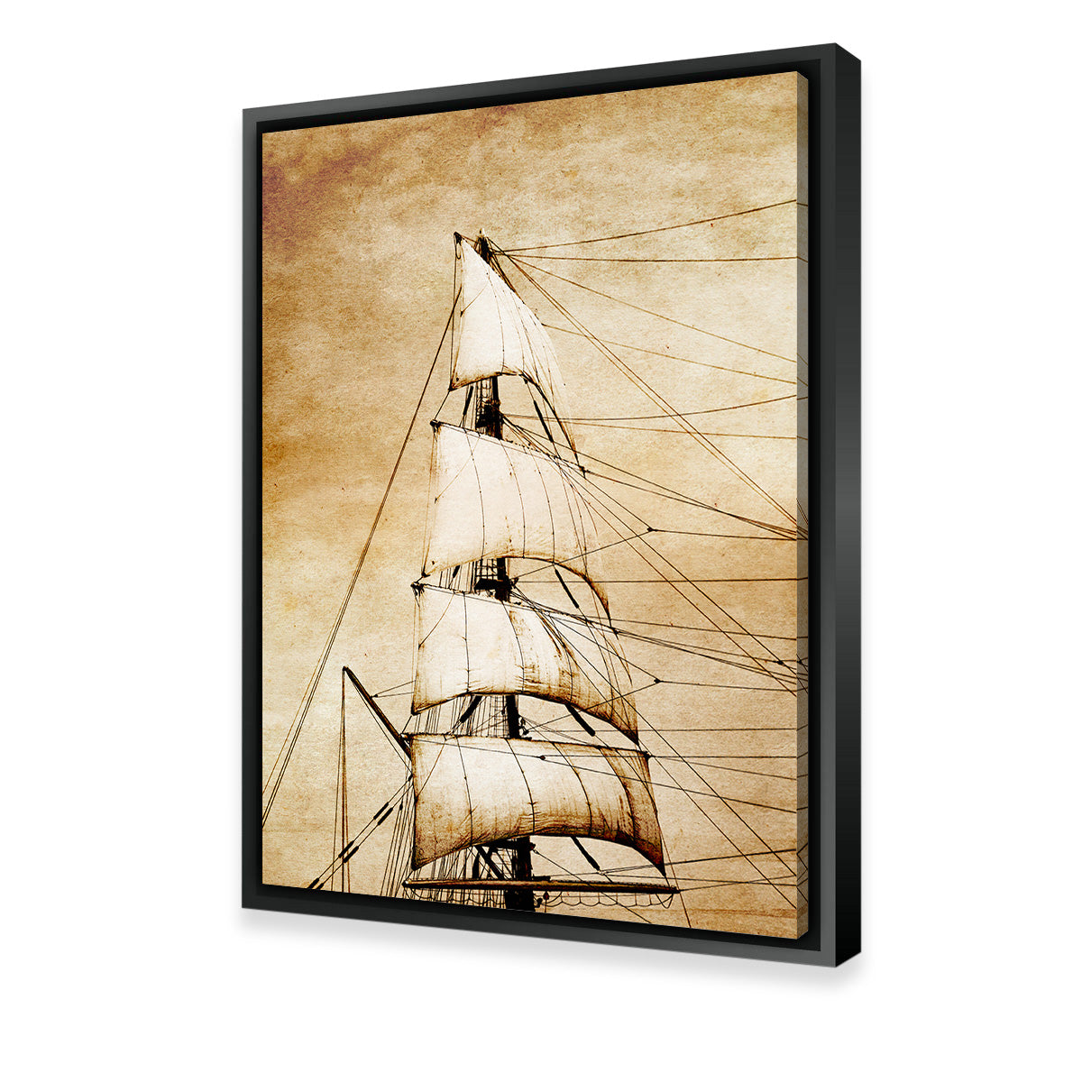 Exquisite Sails on Old Paper Wall Art for Home Decor