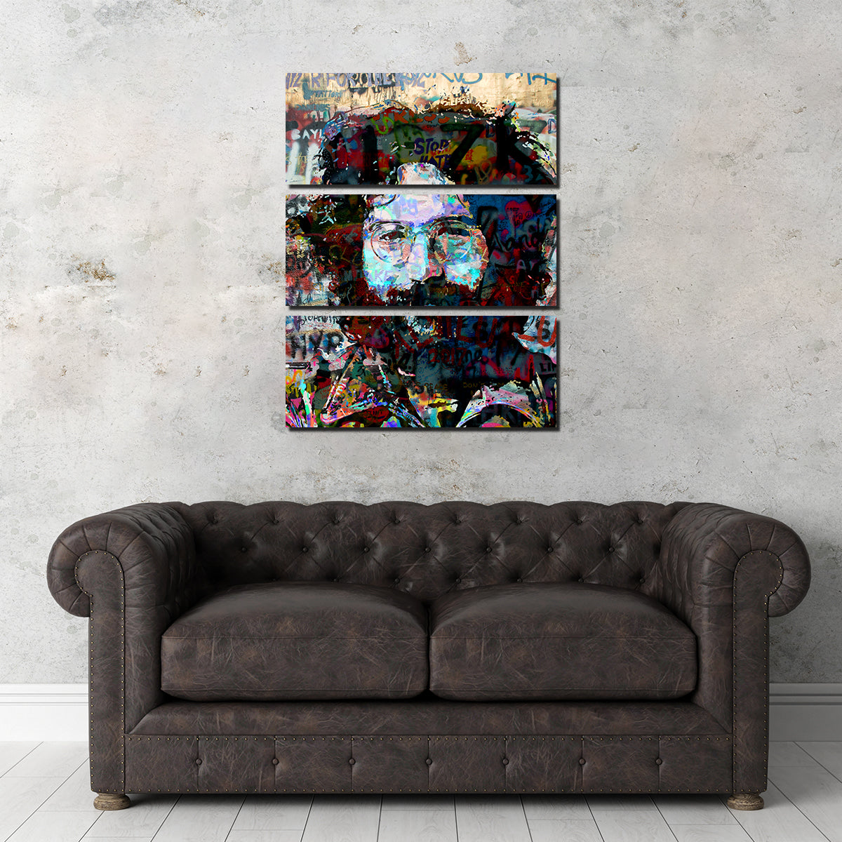 Stunning Jerry Garcia Heavy Graffiti Wall Art by Stephen Chambers