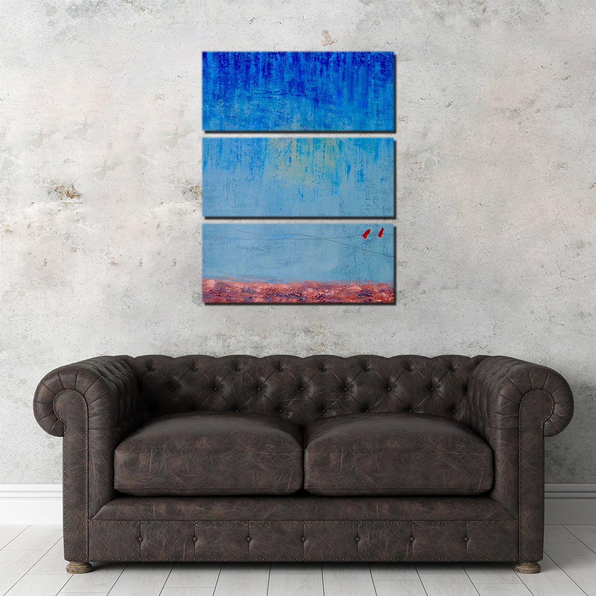 Stunning Blue Rain Wall Art by Peggy Hinaekian