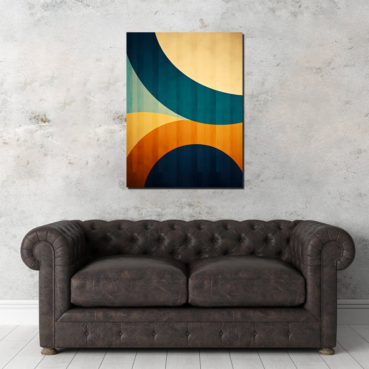 Stunning Abstract Blue Gold Shapes 6 Wall Art for Modern Interiors