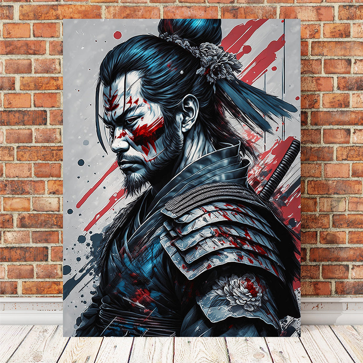 Authentic Japanese Samurai Warrior Portrait Wall Art for Stunning Home Decor