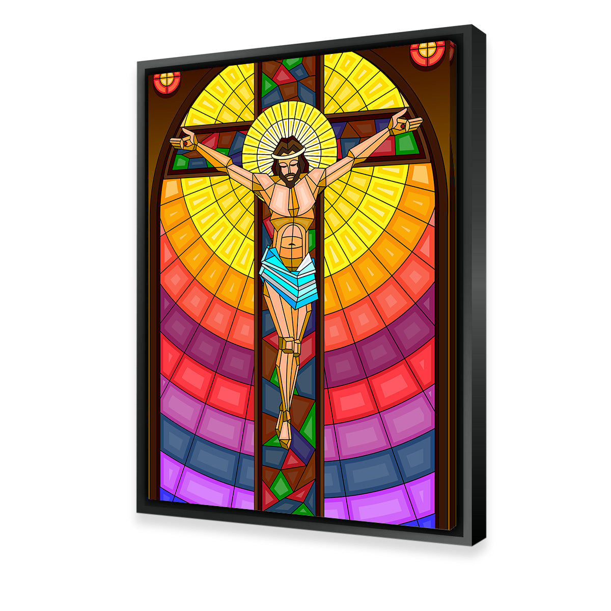 Exquisite Stained Glass Crucifixion Wall Art for Stunning Home Decor