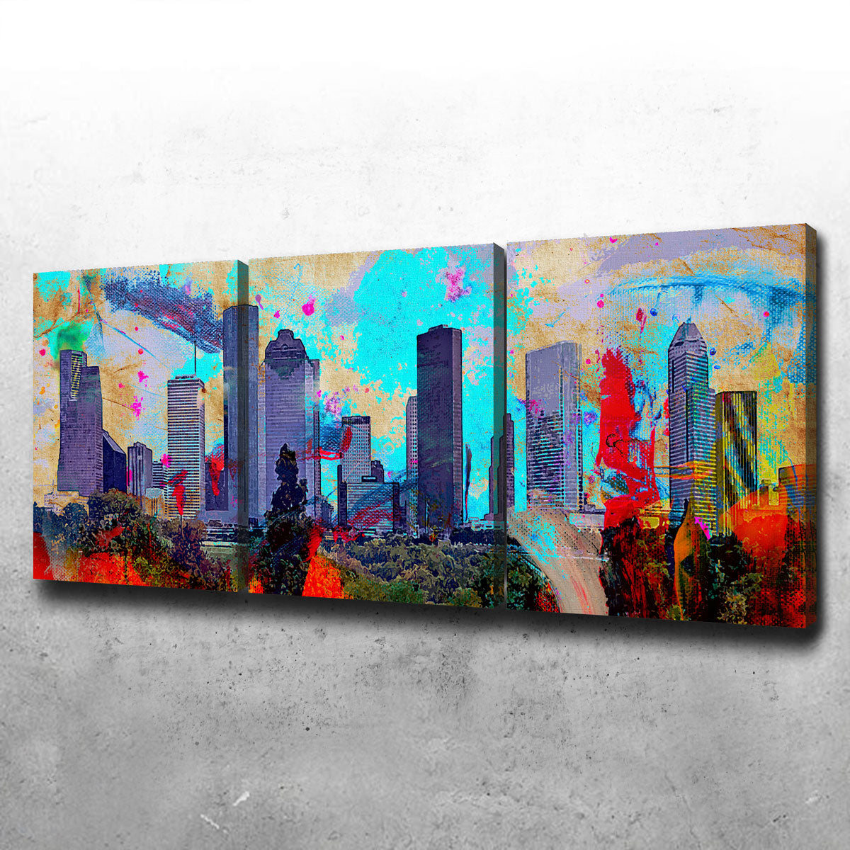 Stunning Abstract Houston Skyline Wall Art for Striking Home Decor