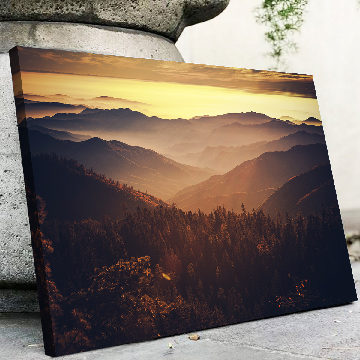 Breathtaking Scenic Sunset Wall Art of Sierra Nevada Mountains