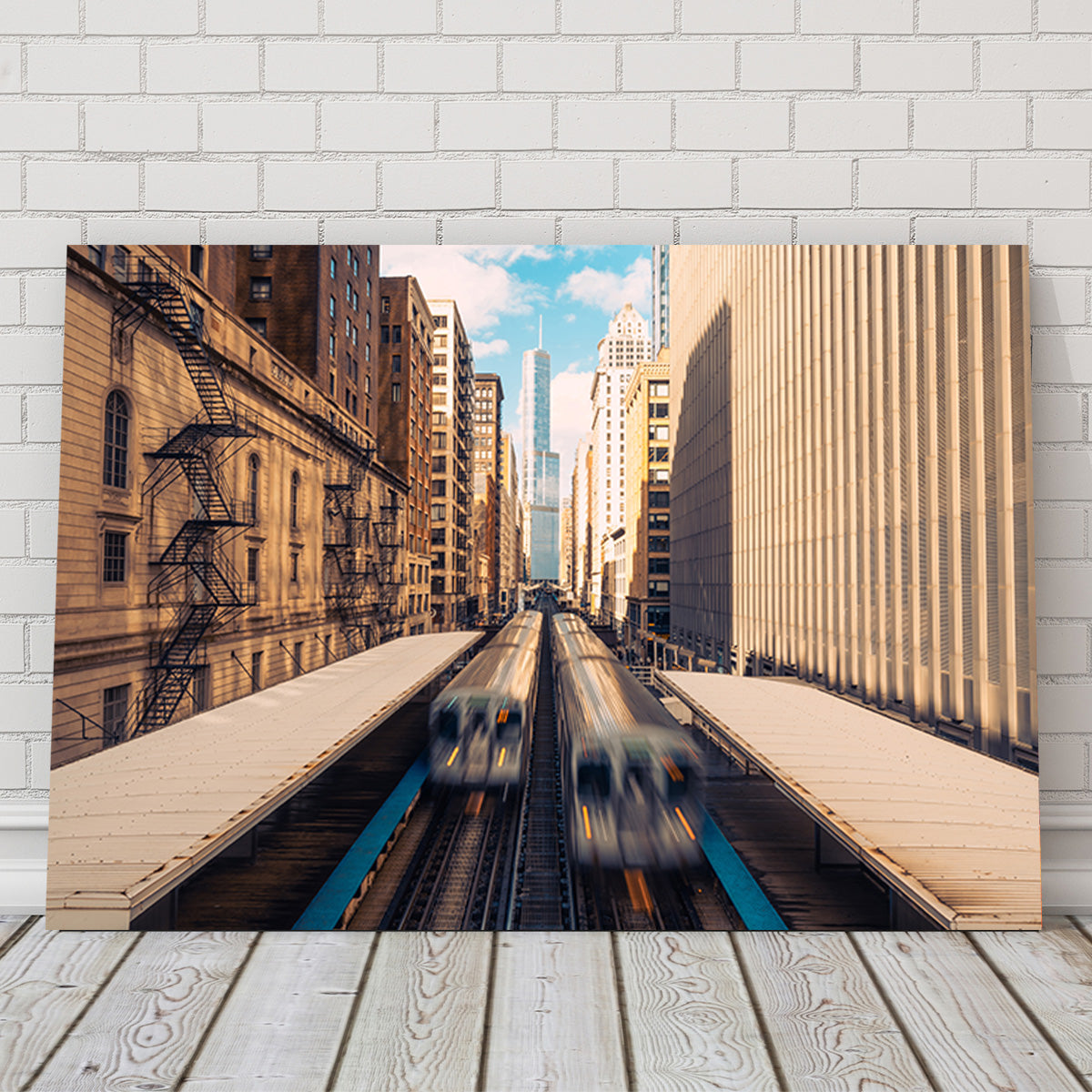 Stunning Railway Station Downtown Chicago Wall Art for Home Decor