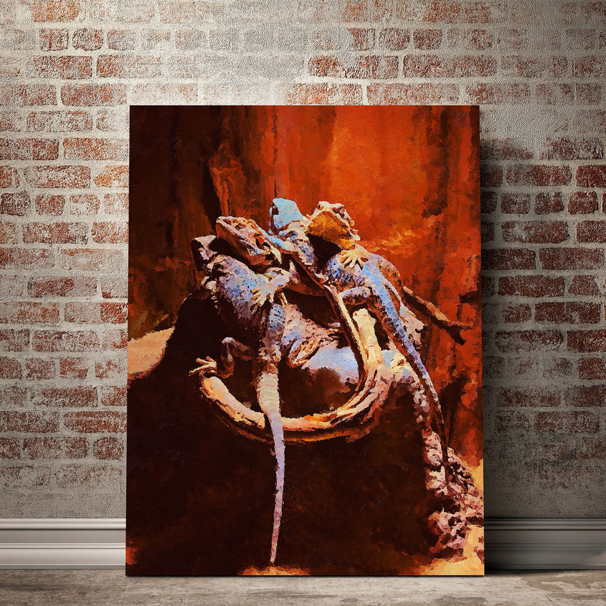 Gecko 2 Premium Painting Wall Art by Gab Fernando