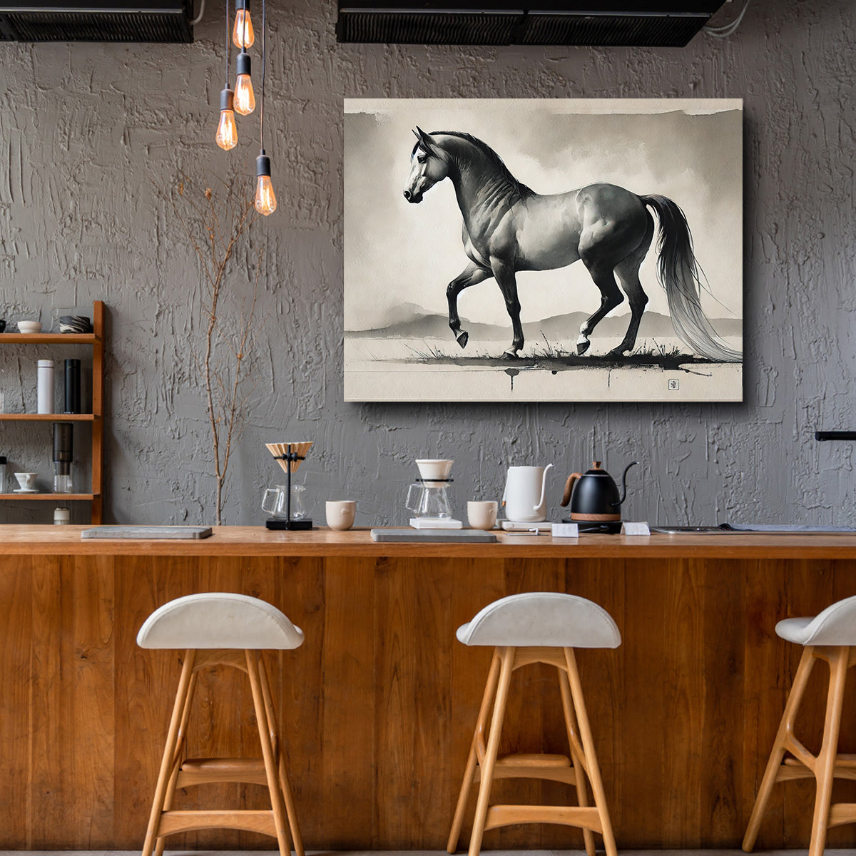 Exquisite Ink Wash Horse Wall Art for Stunning Home Decor