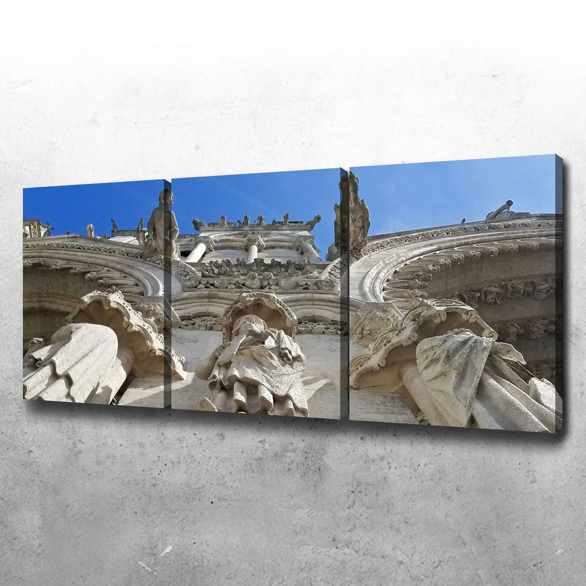 Exquisite Reims Cathedral Gargoyles Wall Art by David Campbell
