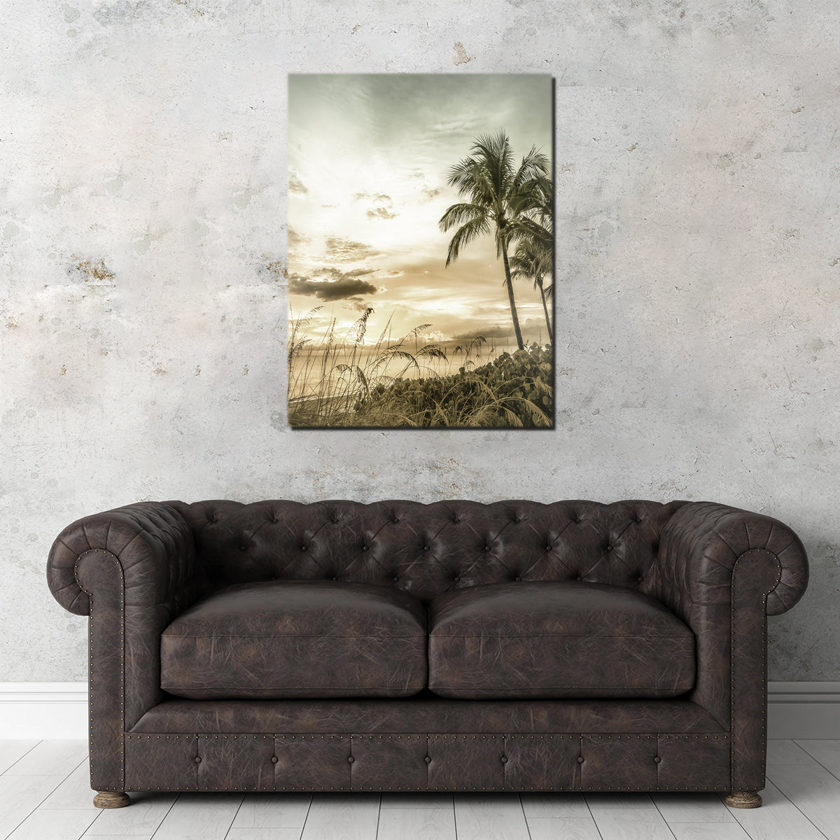 Bonita Beach Vintage Sunset Wall Art - Exquisite Canvas Print by Melanie Viola