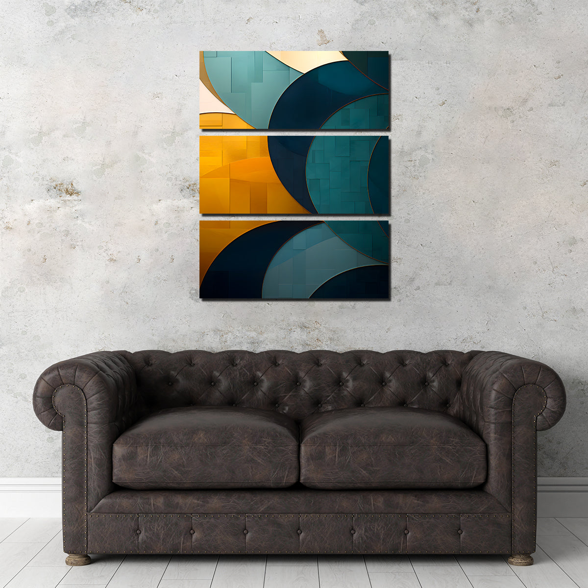 Abstract Blue Gold Wave 39 - Stunning Wall Art for Modern Spaces
