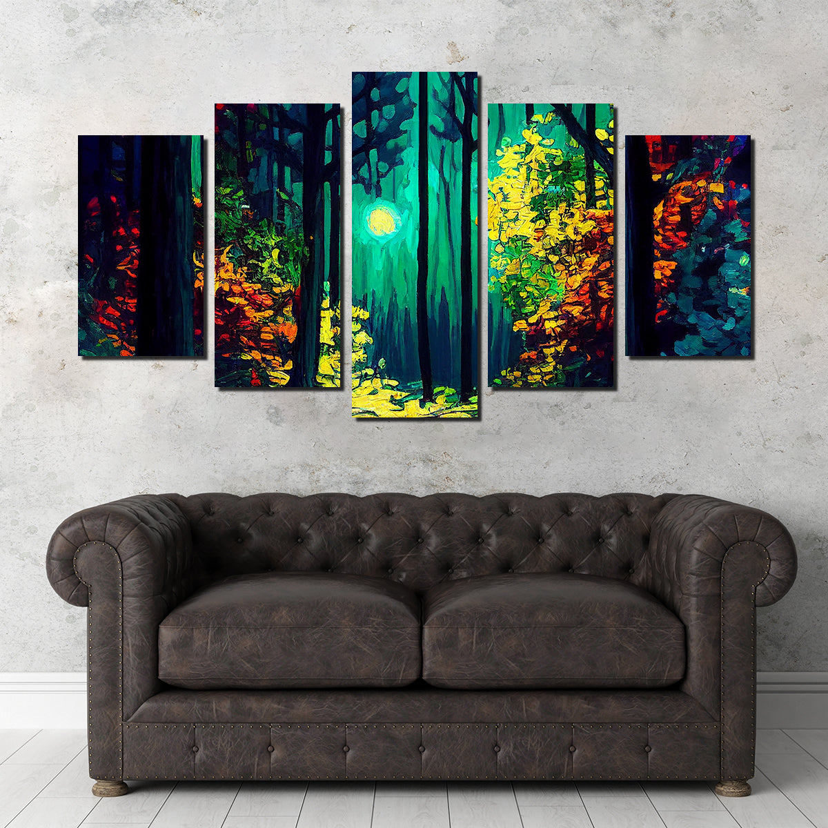 Enchanting Moon Through The Forest Wall Art - Museum Quality Decor
