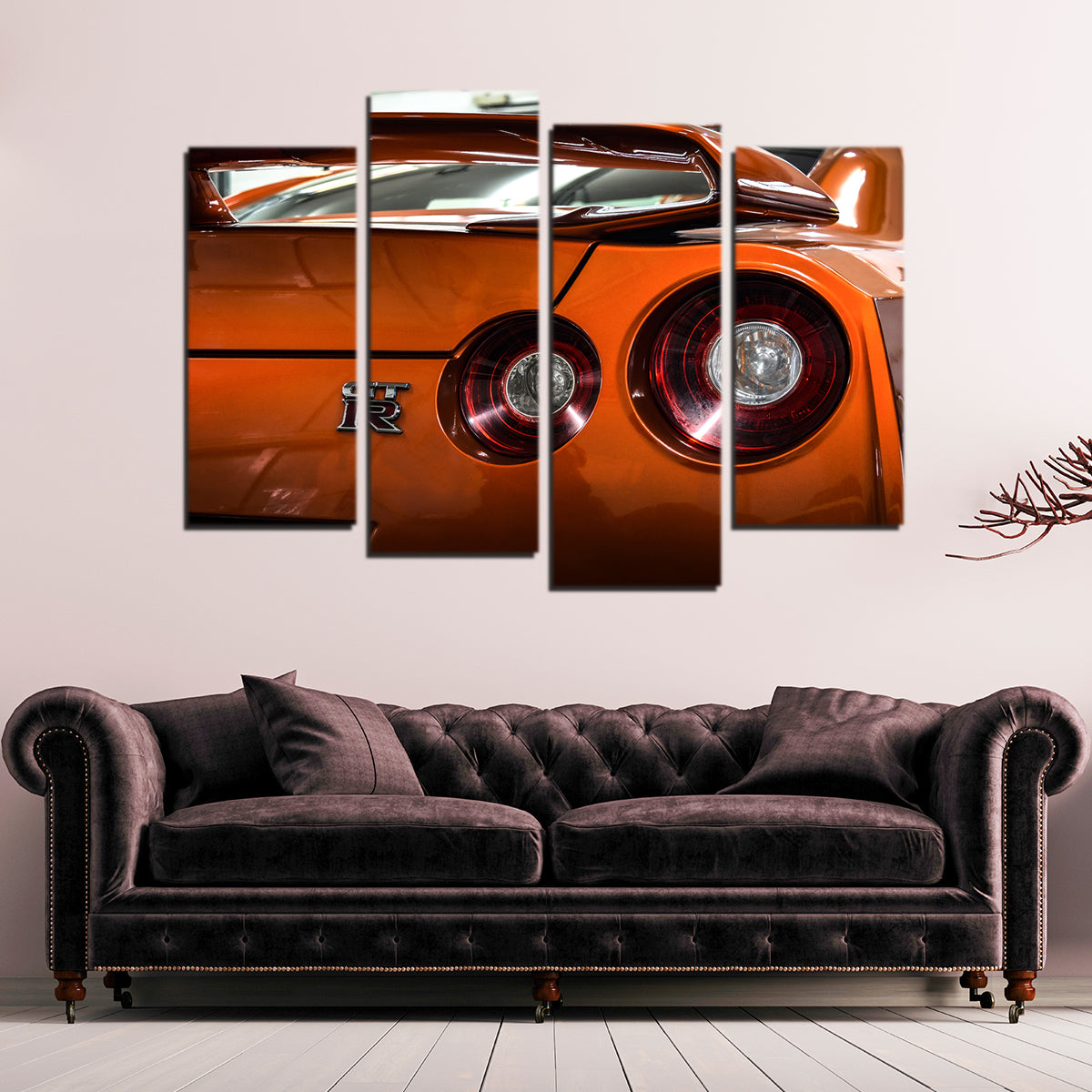 Stunning Orange Nissan GTR 3 Wall Art for Car Enthusiasts