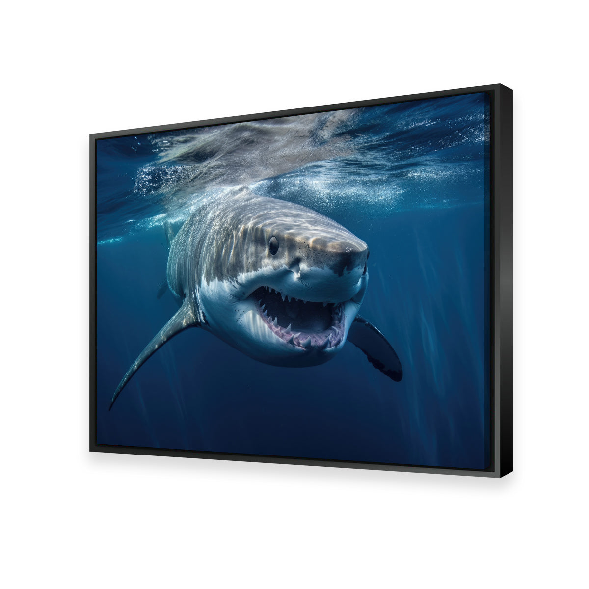 Stunning Great White Close - up Wall Art for Striking Home Decor