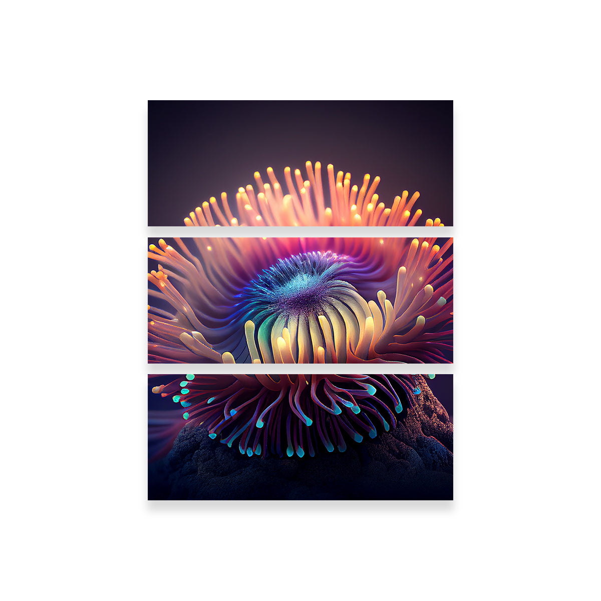 Stunning Glowing Sea Anemone Wall Art for Home Decor