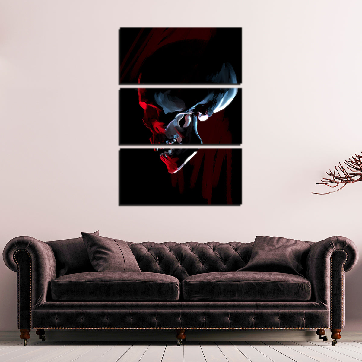 Stunning Red Skull Wall Art by Andy Brackpool