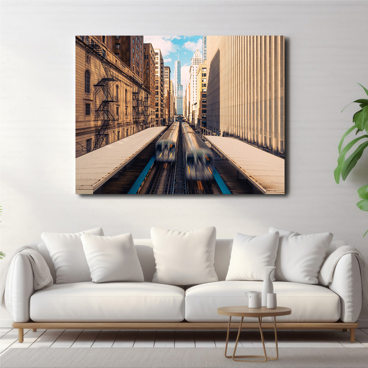 Stunning Railway Station Downtown Chicago Wall Art for Home Decor