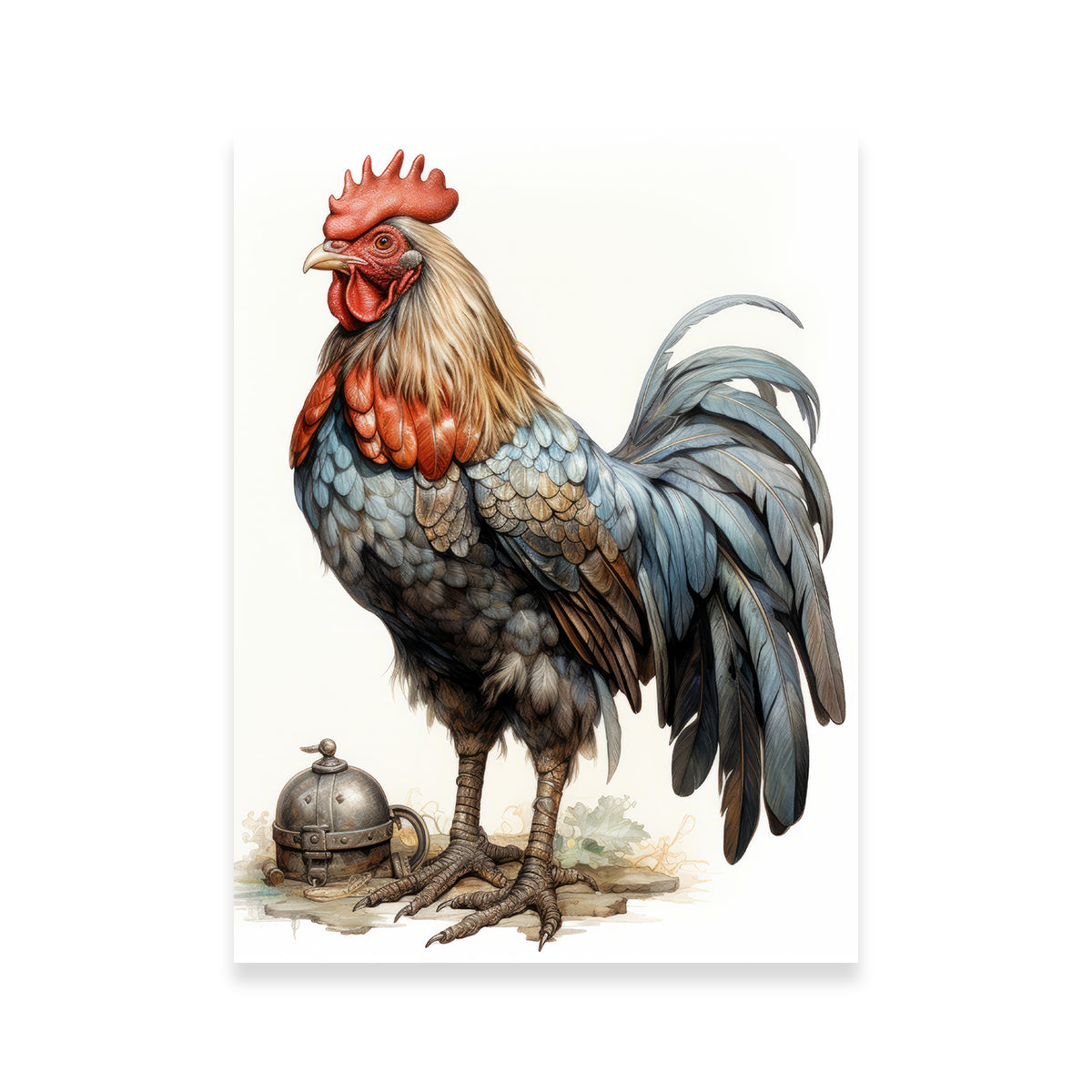 Stunning Rooster With Gold Horn Wall Art for Striking Home Decor