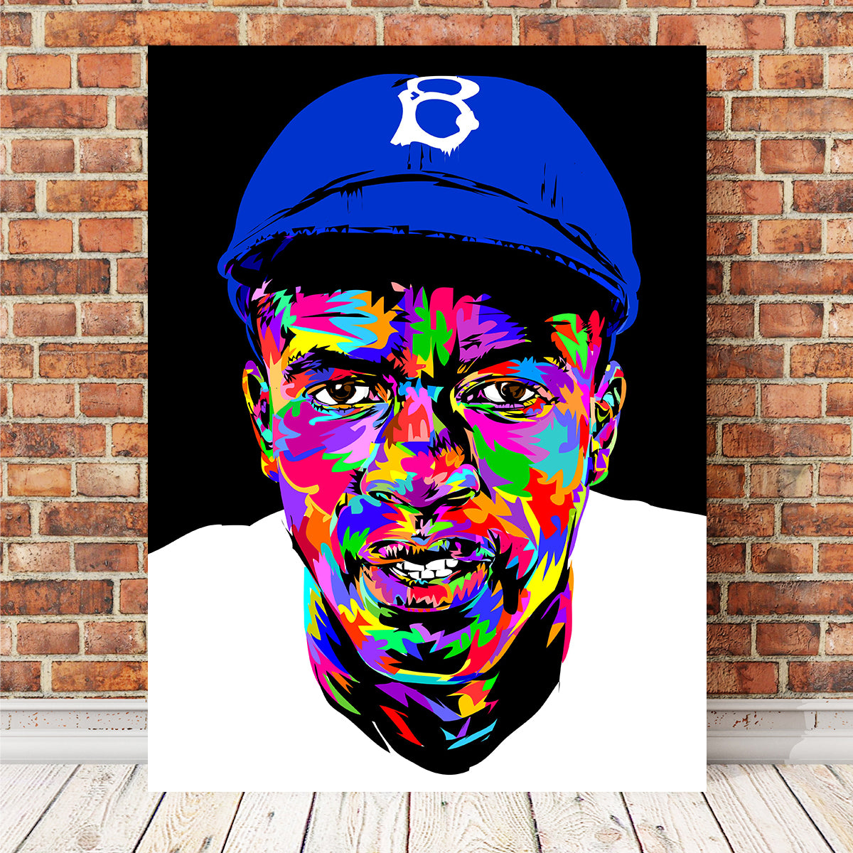 Authentic Jackie Robinson Inspiring Wall Art for Sports Enthusiasts