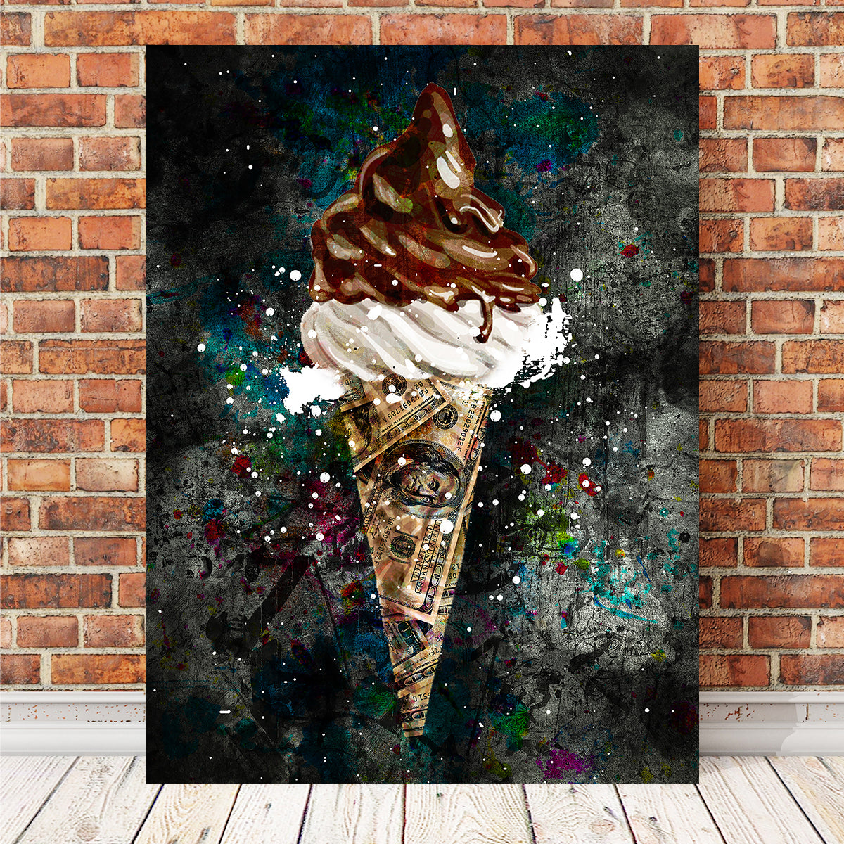 Stylish Dollar Cone Canvas Wall Art by Studiodtalk