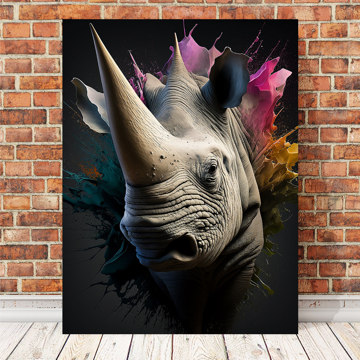Stunning Rhinoceros Portrait Wall Art by Jennifer Hotai