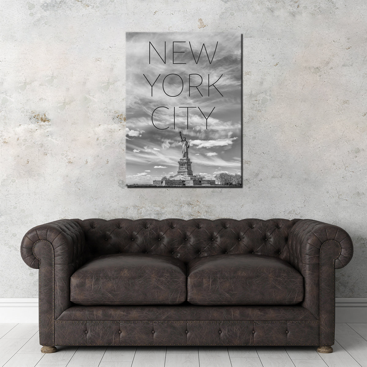 New York City Statue of Liberty Text Wall Art - Stunning Decor for Your Space