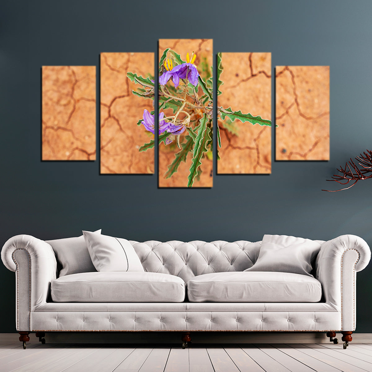 Gorgeous Purple Desert Wild Flowers Wall Art for Stunning Decor
