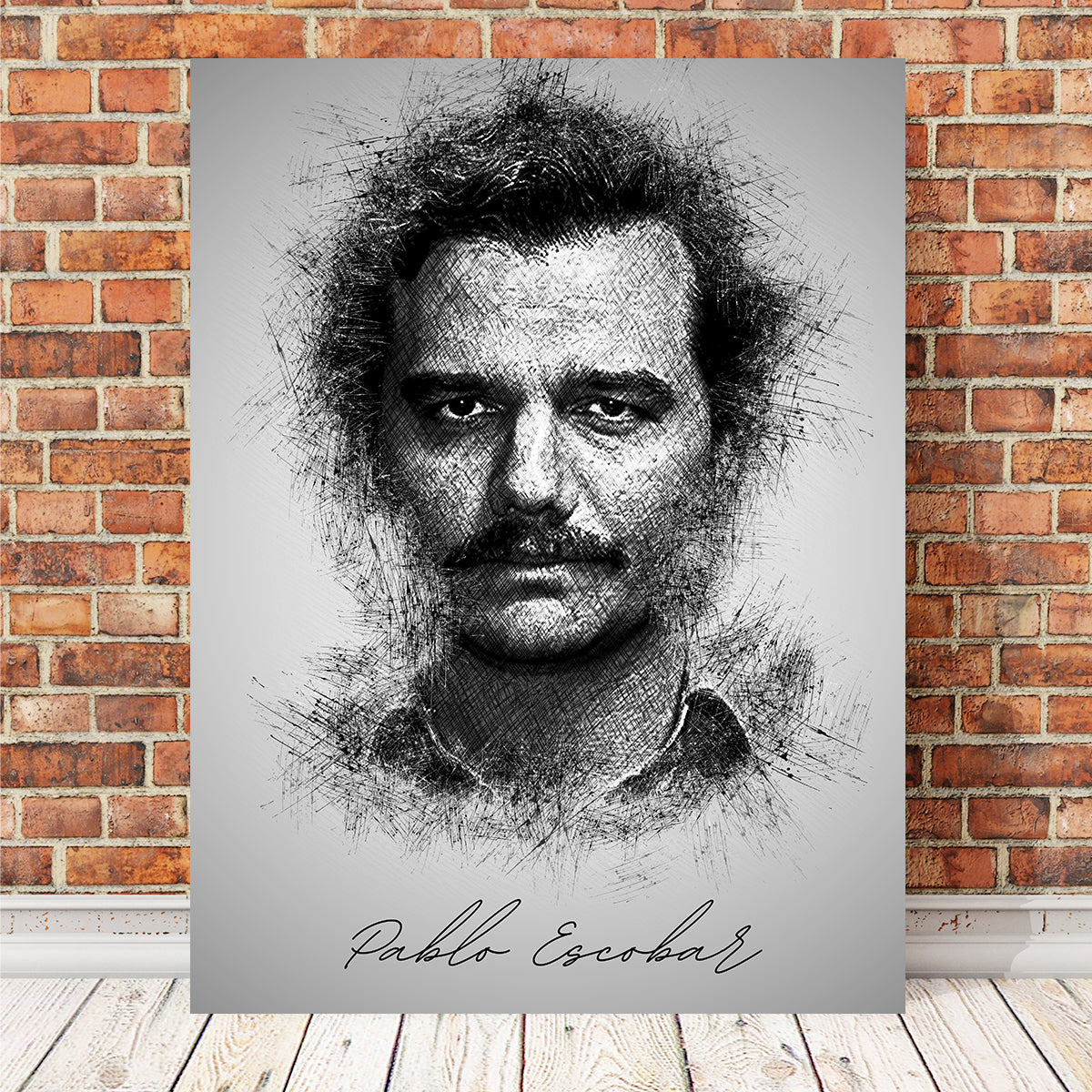 Authentic Pablo Escobar Sketch Wall Art for Stunning Home Decor
