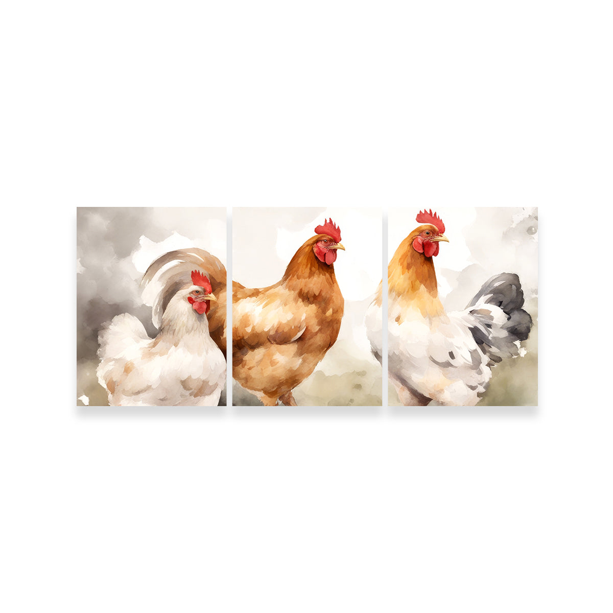 Stunning Chicken Watercolor Wall Art for Home Decor