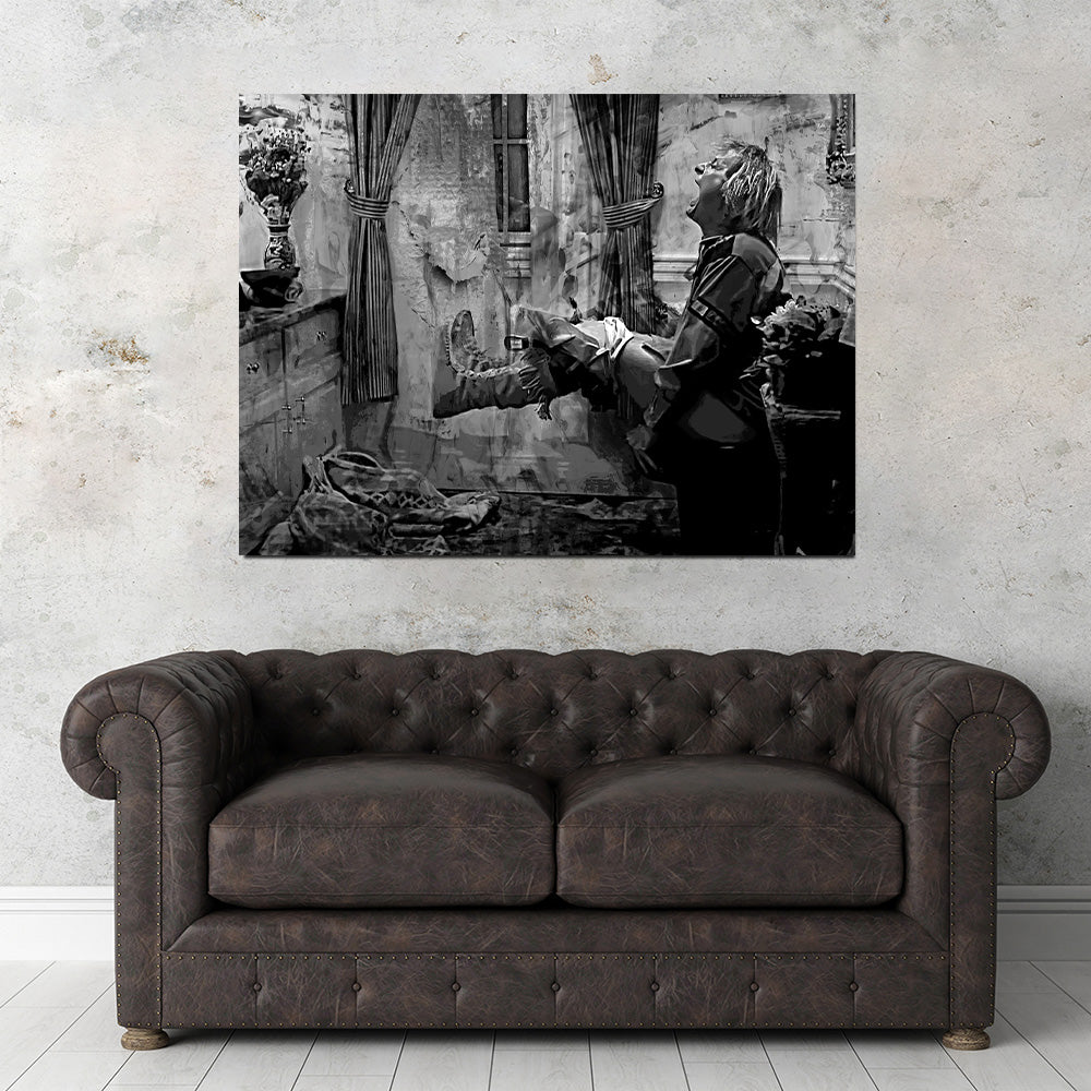 Eye - catching Dumb & Dumber Grayscale Bathroom Decor Wall Art