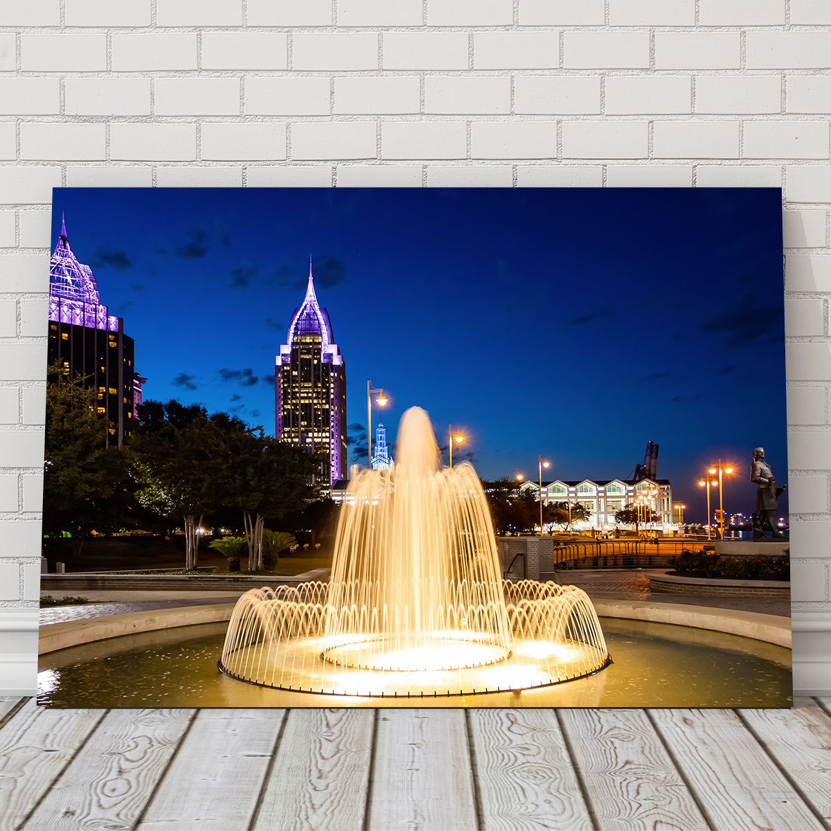 Downtown Mobile - Stunning Fountain Wall Art for Your Space