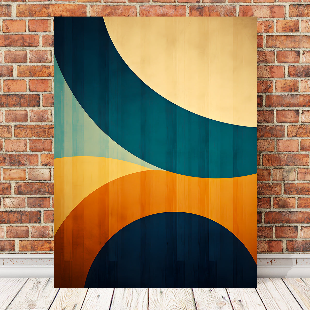 Stunning Abstract Blue Gold Shapes 6 Wall Art for Modern Interiors