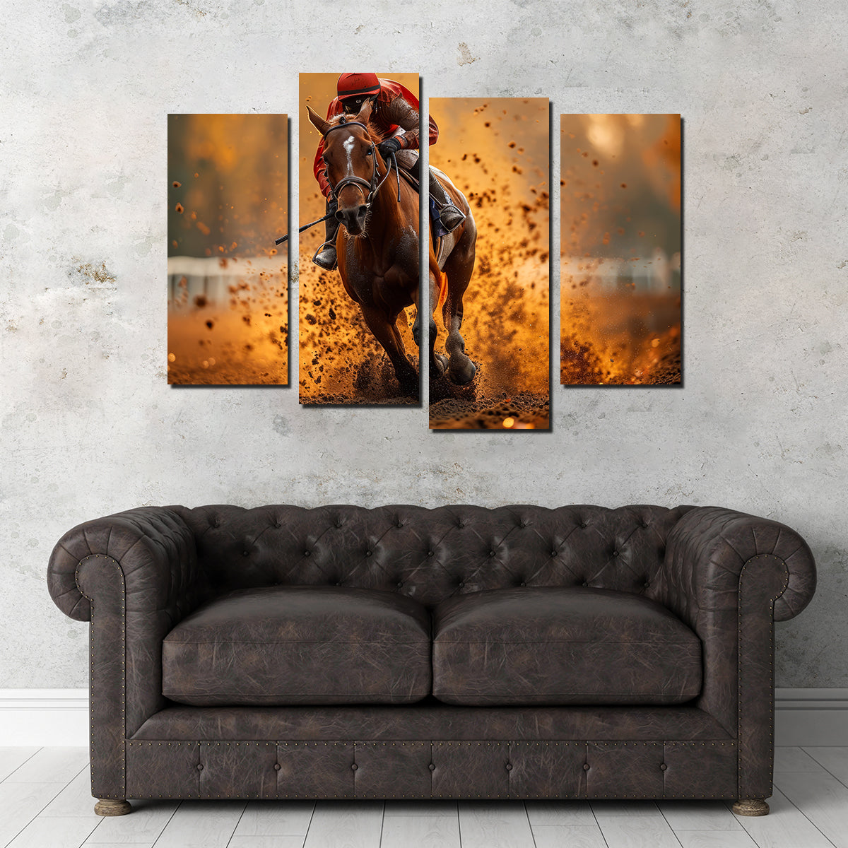 Exquisite Jockey on Horse Racing Wall Art for Stunning Decor