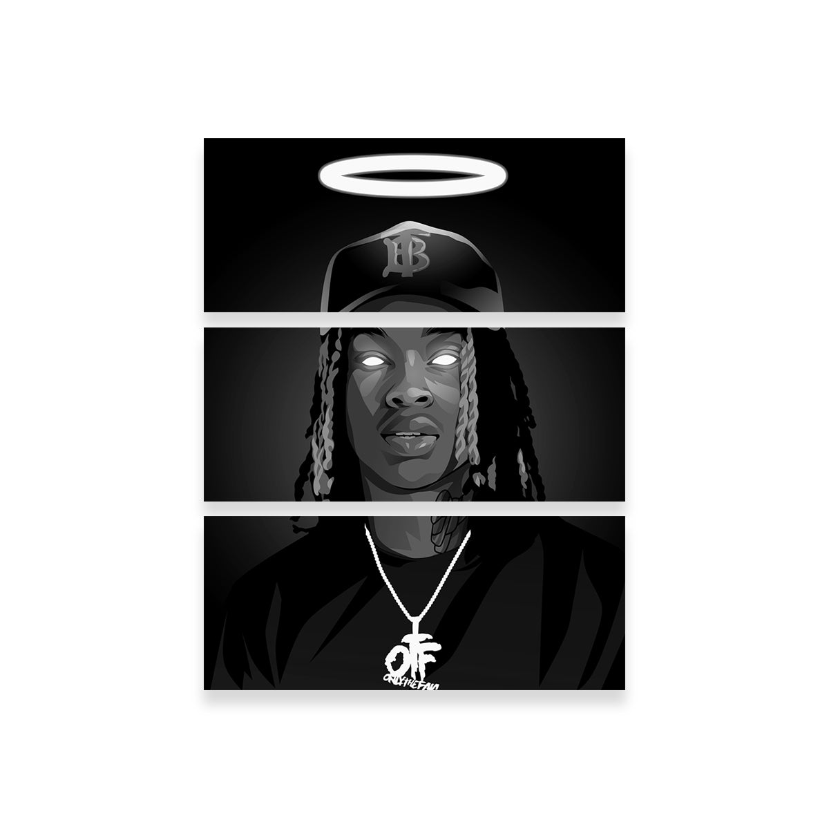 Rip King Von Stunning Grayscale Wall Art for Home Decor