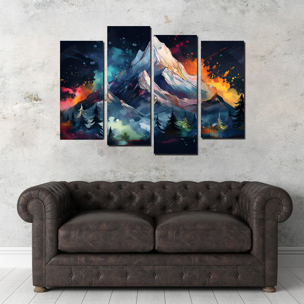 Exquisite Dark Colored Mountain Wall Art for Stunning Decor