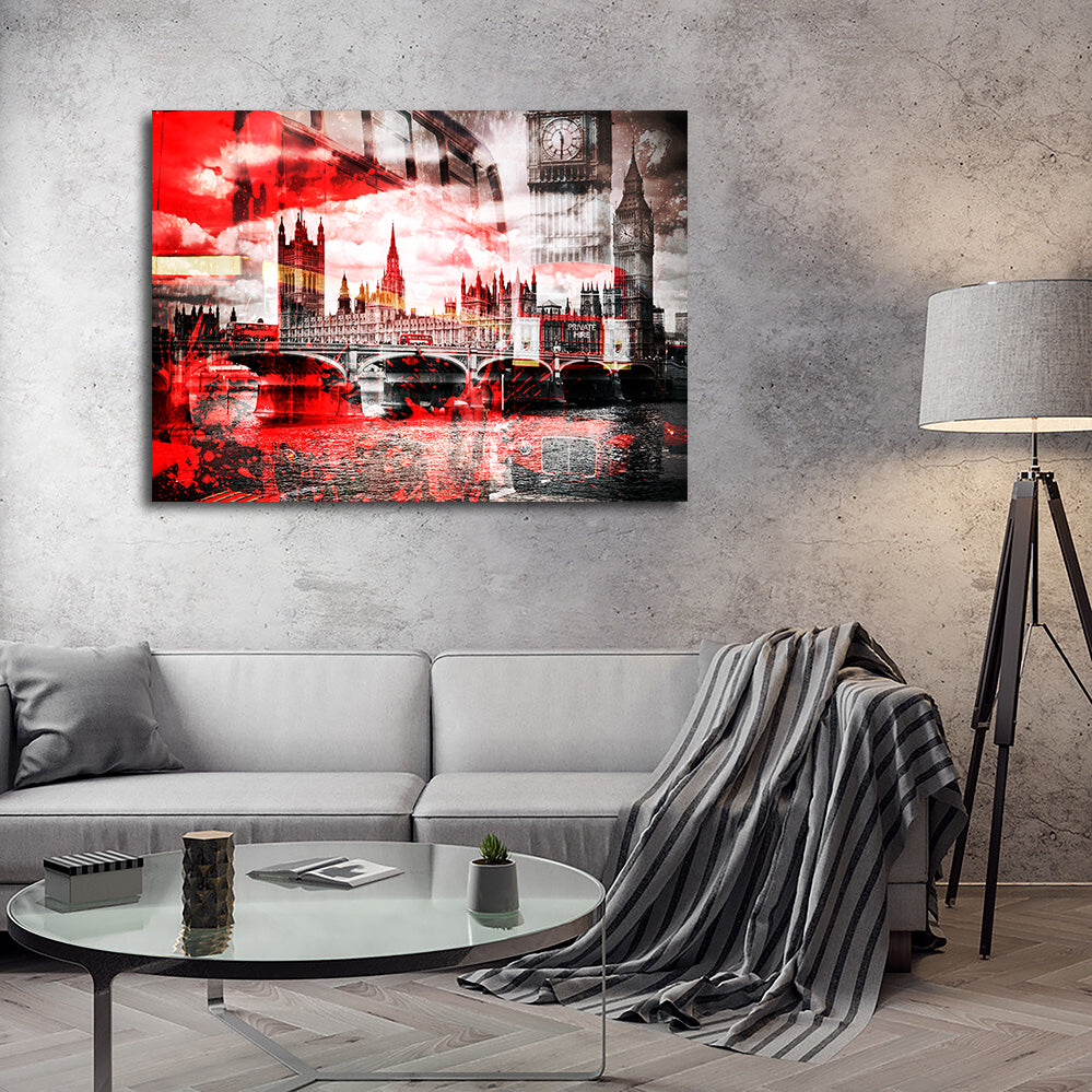 Stunning City Art LONDON Red Bus Composing Wall Art by Melanie Viola