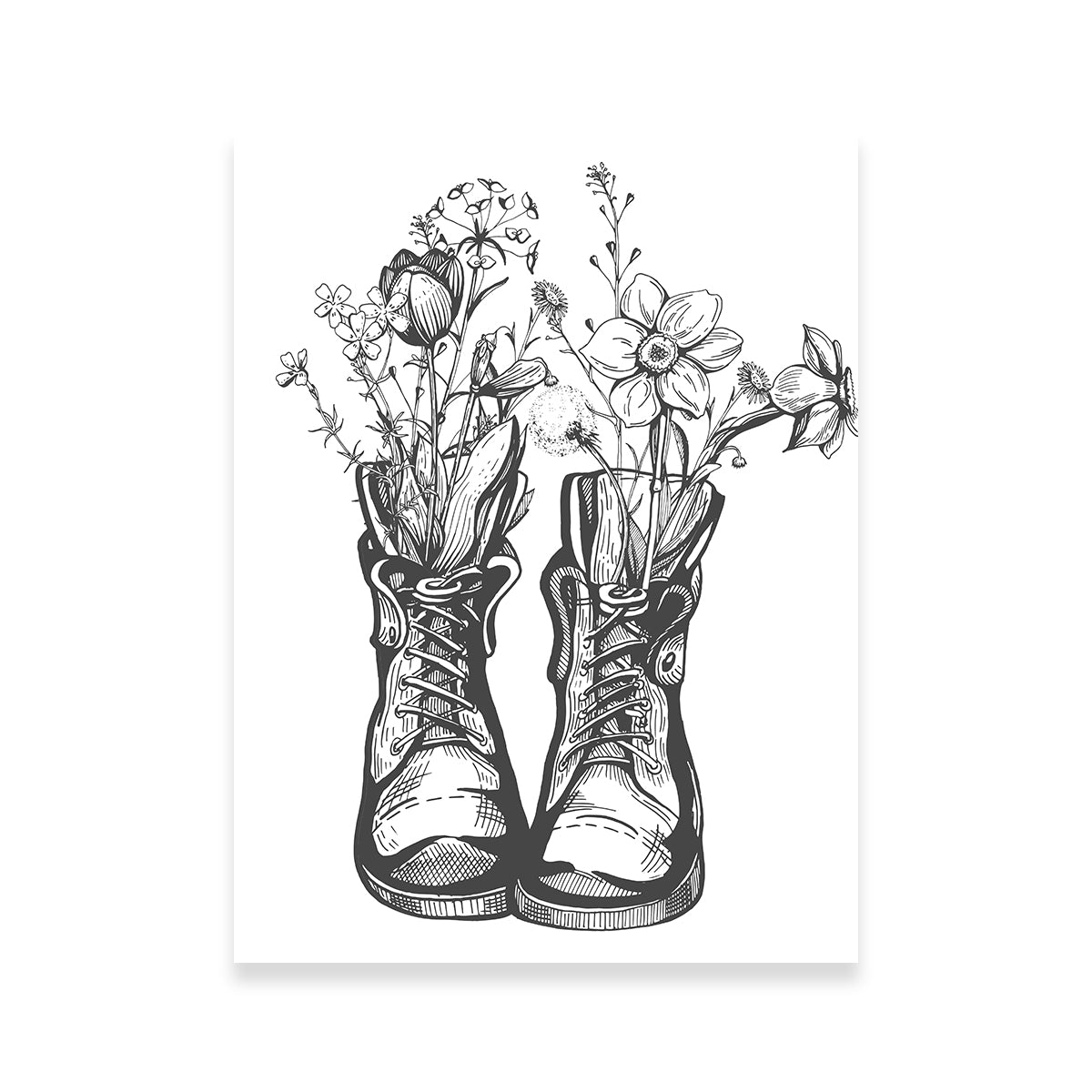 Stunning Boots & Wild Flowers Wall Art for Your Home Decor