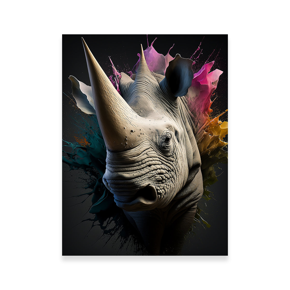 Stunning Rhinoceros Portrait Wall Art by Jennifer Hotai
