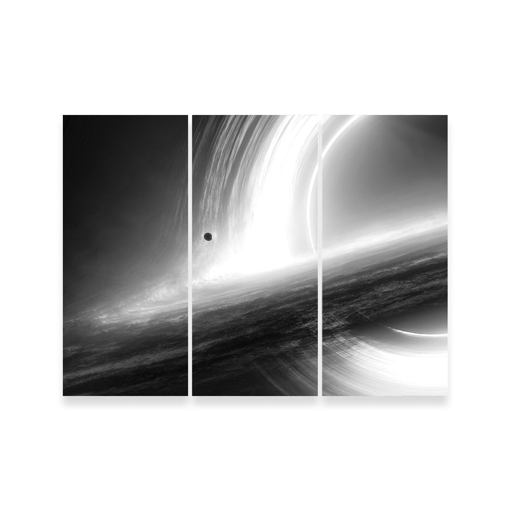 Stunning Interstellar Gargantua Grayscale Wall Art for Space Enthusiasts