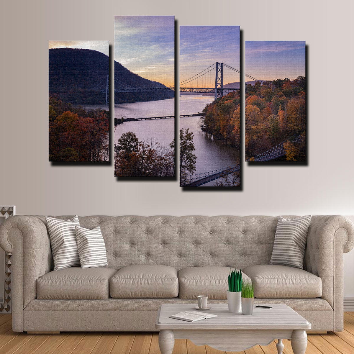 Stunning Purple Heart Bridge Wall Art by Dennis Maida