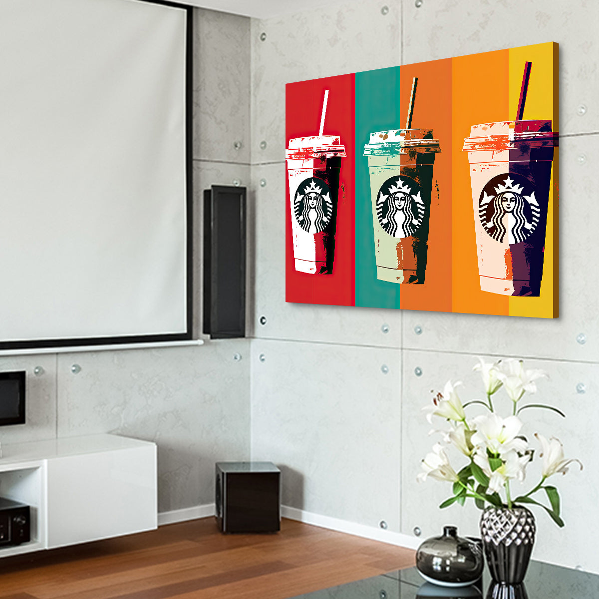 Stunning Starbucks Warhol Inspired Wall Art by Ralph & Laura Design