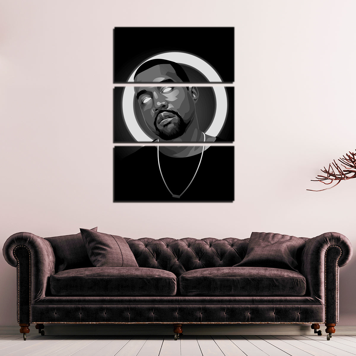 Stylish Grayscale Kanye West Wall Art for Home Decor