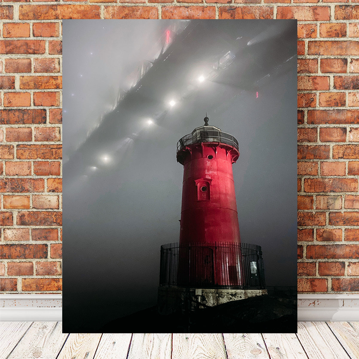Vibrant Red Lighthouse Wall Art - Ideal for Home Decor