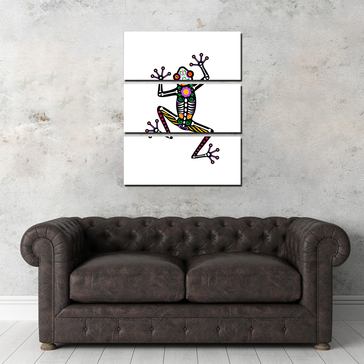 Exquisite Day of the Dead Frog Skeleton Wall Art for Stunning Home Decor